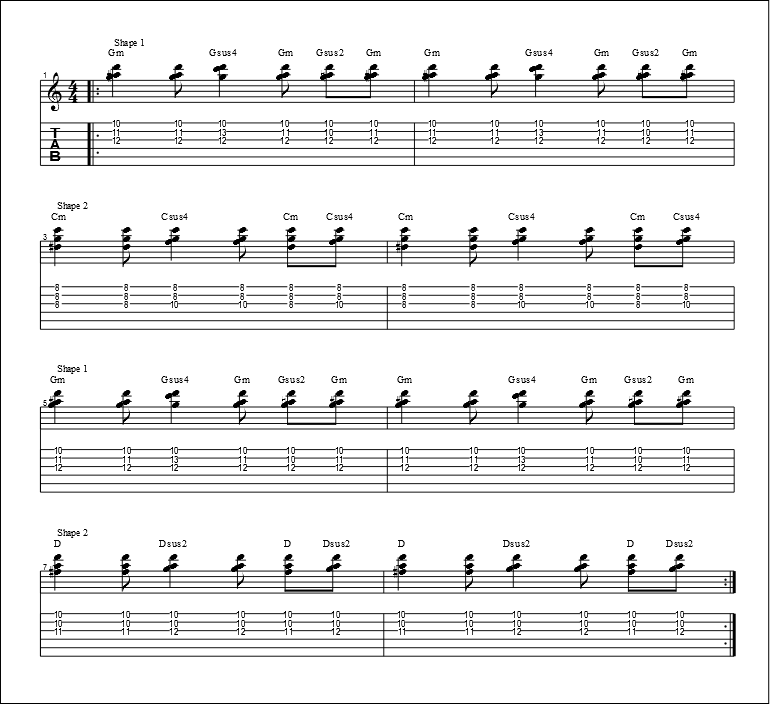 3 string chords 2 shapes